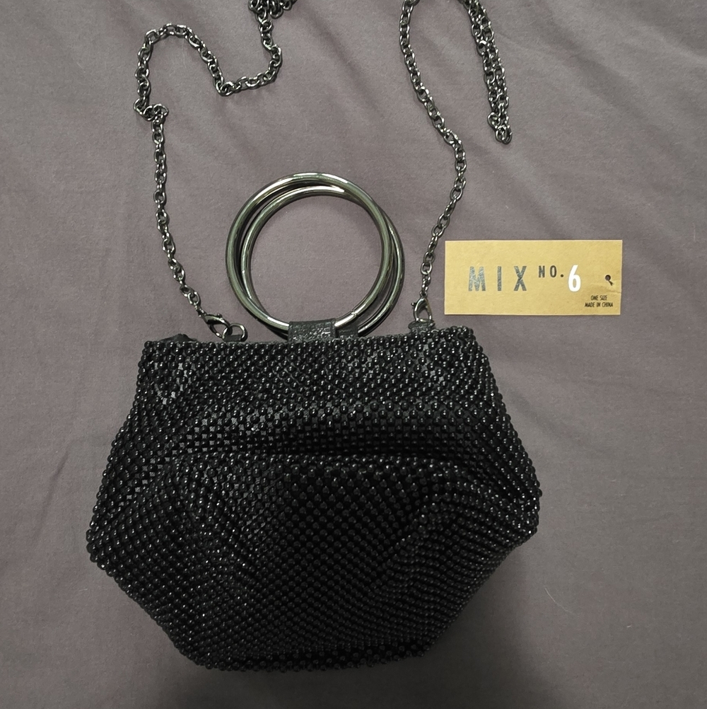 Mix No. 6 Black Beaded Evening Bag